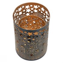 kohteita Kynttilänjalka metallitähtiä musta/kulta H10/15cm 2 kpl setti