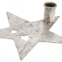 kohteita Metallikoristelutähti, kartiomainen kynttilänjalka jouluhopealle, antiikkinäköinen 20cm × 19,5cm