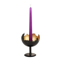 Pöytäkoristelu Jouluinen kynttilänjalka metallia 15,5cm Ø12cm