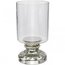 Lyhty lasi kynttilän lasi antiikki look hopea Ø13cm H24cm