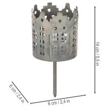 kohteita Tuikku- ja kynttilänjalka piikkillä, talon muotoinen, 6 cm, 2 kpl