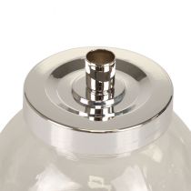 kohteita Kynttilänjalka lasi metallinen kynttilänjalka hopea Ø10,5cm 4 kpl