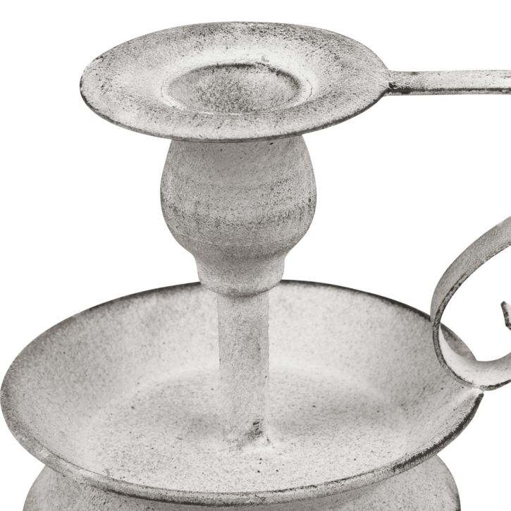 kohteita Kynttilänjalka metallisen kynttilänjalan kahva valkoinen harmaa 12,5cm