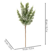 kohteita Keinotekoisesti lumen peittämä männynoksa kukka-asetelmiin ja adventtikoristeisiin, 40 cm, 3 kpl