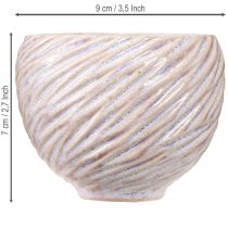 kohteita Pienet keraamiset kulhot vaaleanpunaisella spiraalikoristeella Ø9cm 4kpl
