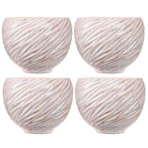 kohteita Pienet keraamiset kulhot vaaleanpunaisella spiraalikoristeella Ø9cm 4kpl