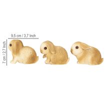 kohteita Pieni pääsiäispupu koristelu Pupu Polyresin 9×6×6,5cm 3kpl