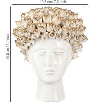 kohteita Päämaljakko Keraaminen ruusumaljakko Valkoinen Ruskea Ø19cm K2,5cm