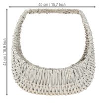 kohteita Kädensijainen kori, pajukori, pesty harmaa, K43/34/27cm, 3 kpl sarja