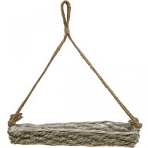 kohteita Riippuva kori, istutuslaatikko, punottu kukkaruukku, luonnonväriset, valkoinen, P43,5 cm