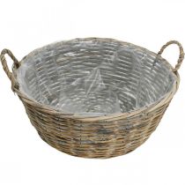 kohteita Suuri pajukori kahvoilla, luonnonvalkoinen, XL-kokoinen istutusastia maalaistyyliin, koristeellinen kori kasveille ja säilytykselle, Ø51cm
