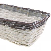 Koristekori valkoinen, ruskea ruukku kaksisävyinen 32×13,5×9,5 cm