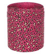kohteita Koristeellinen nauha, leopardikuvioinen, pinkki, kihara nauha lahjapaketointiin ja askarteluun, 10 mm, 100 m