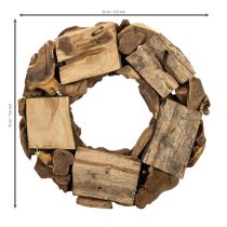 kohteita Koristeellinen seppele luonnonpuupaloista, pyöreä, 35 cm