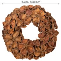 kohteita Kuivattu lootusseppele, koristeellinen oviseppele, 35cm