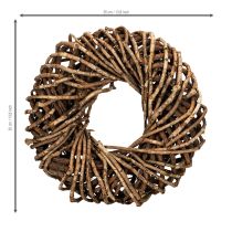 kohteita Luonnonoksista tehty pyöreä rottinkikranssi askarteluun, 35 cm