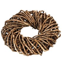 kohteita Luonnonoksista tehty pyöreä rottinkikranssi askarteluun, 35 cm