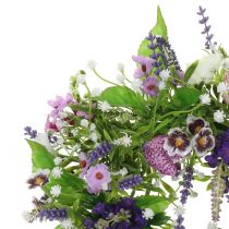 Seppele ruudullinen kukka/laventeli/lila Ø28cm