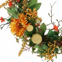 Syksy seppele Silkkikukat Keltainen Gerbera Ohdake Seinäseppele Ø42cm