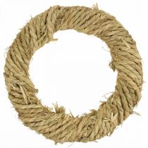 Punottu olkiseppele Ø37cm luonnollinen maalaismainen olkikoristelu