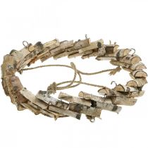 kohteita Puinen ripustuskranssi koukulla, valmistettu koivusta Ø35cm - Luonnollinen koriste kevääseen, makrameehen, kukkiin ja yrtteihin