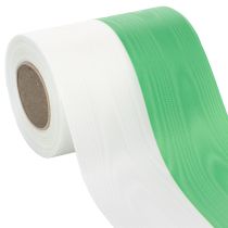 kohteita Moiré-seppelenauha 125 mm x 25 m vihreänä ja valkoisena, taftista kudottu nauha, kansallisnauha, koristenauha