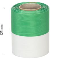 kohteita Moiré-seppelenauha 125 mm x 25 m vihreänä ja valkoisena, taftista kudottu nauha, kansallisnauha, koristenauha