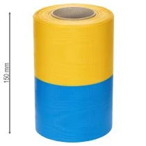 kohteita Moiré-seppelenauhat 150 mm sinisenä ja keltaisena - ensiluokkainen suru- ja koristenauha juhliin, rusettinauha