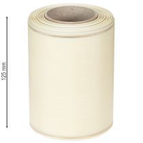 kohteita Kermanvärinen kranssinauha kultareunalla, supersatiinia, 125 mm leveä, 25 m pitkä - Vedenkestävä, ihanteellinen tietokoneella tulostukseen ja ympäristöystävällinen