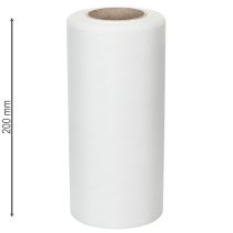 kohteita Valkoinen seppelenauha, 200 mm leveä, 25 m rulla, surunauha, rusettinauha, koristenauha hautajaiskukkakauppoihin ja tilaisuuksiin