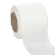 kohteita Valkoinen kranssinauha, korkealaatuinen, 75 mm x 25 m - koristenauha kukkakauppoihin ja hautajaisiin, ihanteellinen painatukseen.
