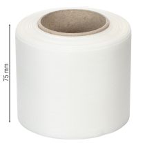 kohteita Valkoinen kranssinauha, korkealaatuinen, 75 mm x 25 m - koristenauha kukkakauppoihin ja hautajaisiin, ihanteellinen painatukseen.
