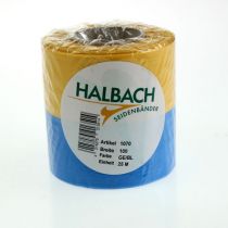 kohteita Sini-keltainen moaré-seppelenauha, 100 mm, kansallisnauha, klubinauha, koristenauha, juhlava surunauha, asetaatti