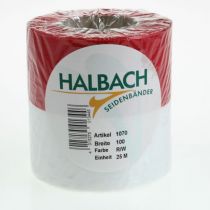 kohteita Moiré-valkoiset-punaiset kranssinauhat 100 mm