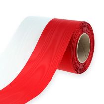Seppeleen nauhat moiré valko-punainen 125 mm