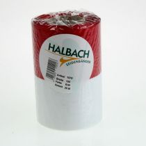 kohteita Moiré-seppelenauha, surunauha valko-punainen, koristenauha 150 mm, muistonauha surufleur, asetaattitafti 25 m