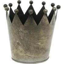 Deco-kruunu antiikin näköinen harmaa metallipöytäkoristelu Ø15cm H15cm