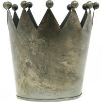 kohteita Deco-kruunu antiikin näköinen harmaa metallipöytäkoristelu Ø15cm H15cm