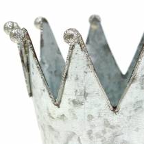 Koristeellinen ruukun kruunu metalli hopea Ø13,5cm K11,5cm 2kpl