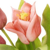 kohteita Tekokukat Crown Tulips Purple Pink 7 kpl nippuna 34cm
