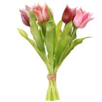 kohteita Tekokukat Crown Tulips Purple Pink 7 kpl nippuna 34cm