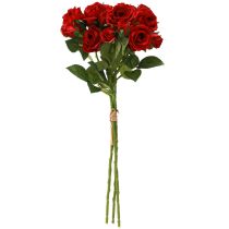 kohteita Keinotekoiset koristeruusut kirkkaanpunaiset Ø4cm P45cm 3 kpl