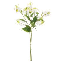 kohteita Tekokukka Gloriosa, valkoinen ja keltainen, elegantti kukkiva oksa koristeeksi, 80 cm, 3 kpl