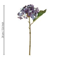 kohteita Keinotekoinen hortensiakoriste, tekokukka, sininen, violetti, 34 cm, 2 kpl