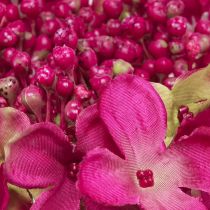 kohteita Keinotekoiset hortensiat Pink Branch Flower Lehdet 43cm 2kpl