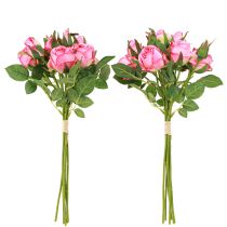 kohteita Tekoruusuja nippuna Tekokukat Pinkki 36cm 12kpl