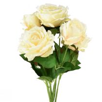 kohteita Tekoruusut tekokukkakimppu ruusut kermanvärinen keltainen pick 54cm