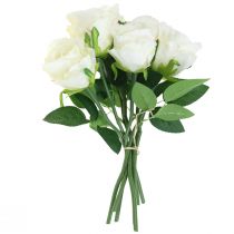 kohteita Keinotekoisia ruusuja nippuna valkoinen 30cm 8 kpl