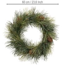 kohteita Keinotekoinen männynoksaseppele käpyillä 60 cm