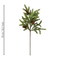 kohteita Keinotekoinen kuusenoksa aidoilla käpyillä Jouluoksa 78cm